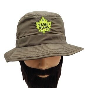 Big X EAGLE ISLAND Khaki Safari Sun Cap Bucket Hat Embroidered Fitted One Size